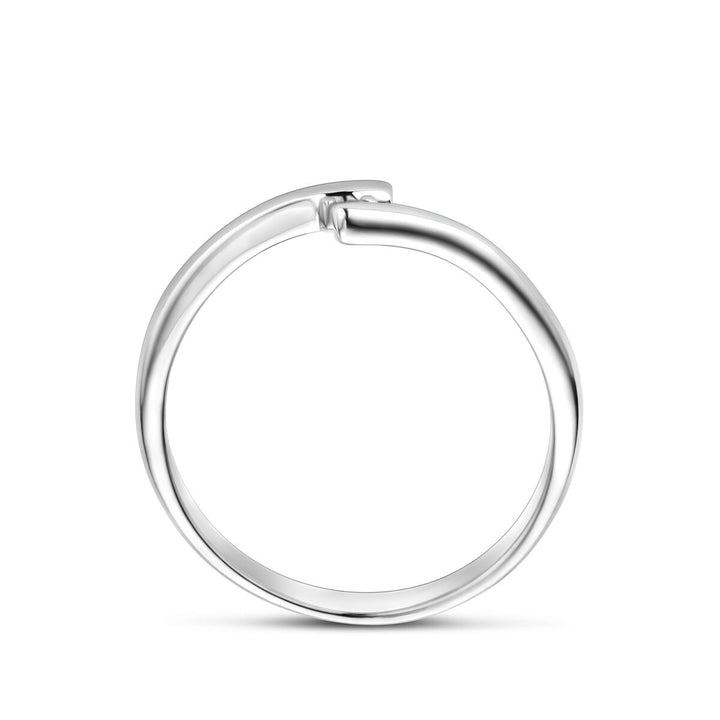 Zilveren damesring met zirkonia – gerhodineerd 925 zilver