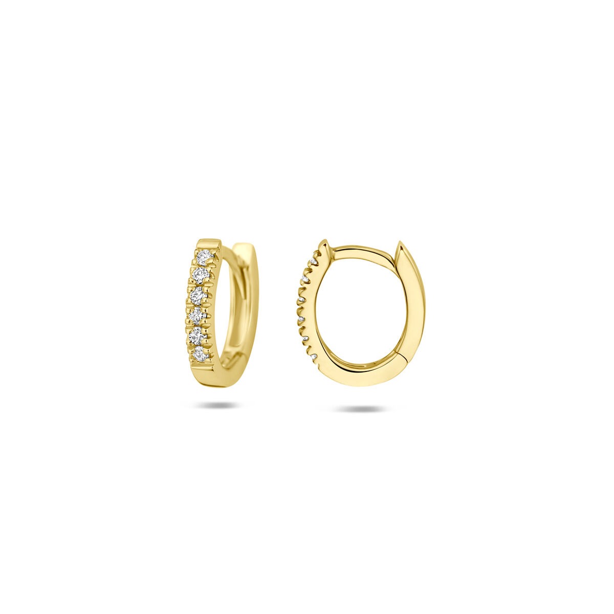 14k Geelgouden klapoorringen met lab grown diamant