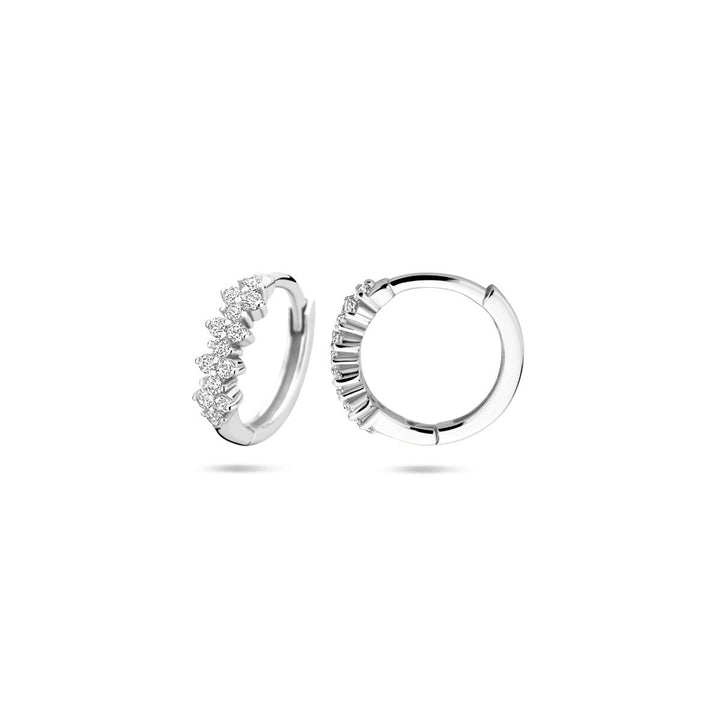 Zilveren oorringen met zirkonia – gerhodineerd 925 zilver