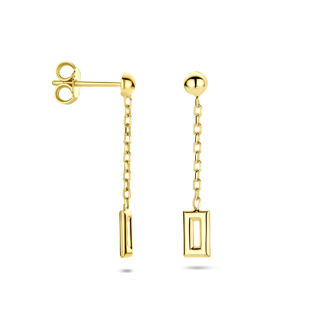 14k Geelgouden dames oorhangers – 28 mm