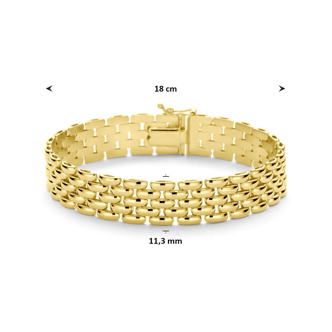 14k geelgouden panter schakel armband – dames armband