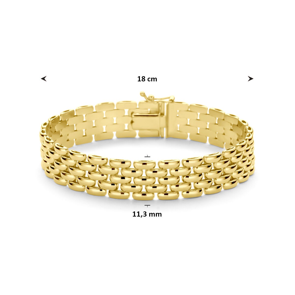 14k geelgouden panter schakel armband – dames armband