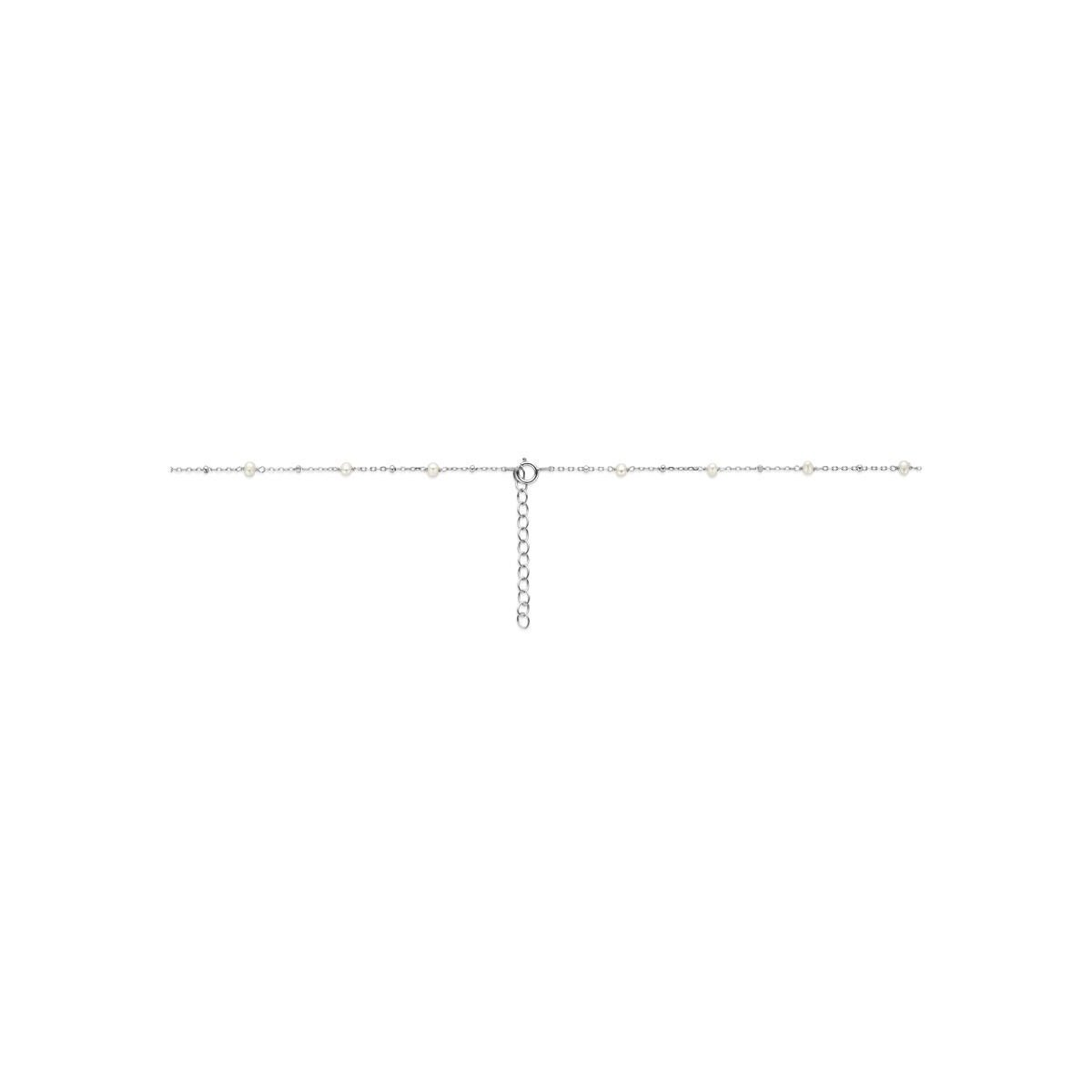 Gerhodineerd 925 zilveren collier met parels