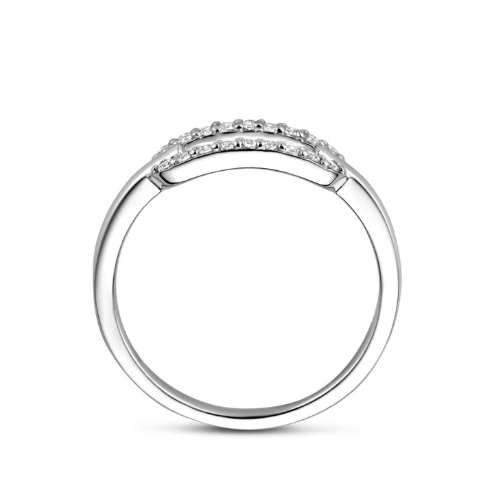 Zilveren dames ring met zirkonia – gerhodineerd