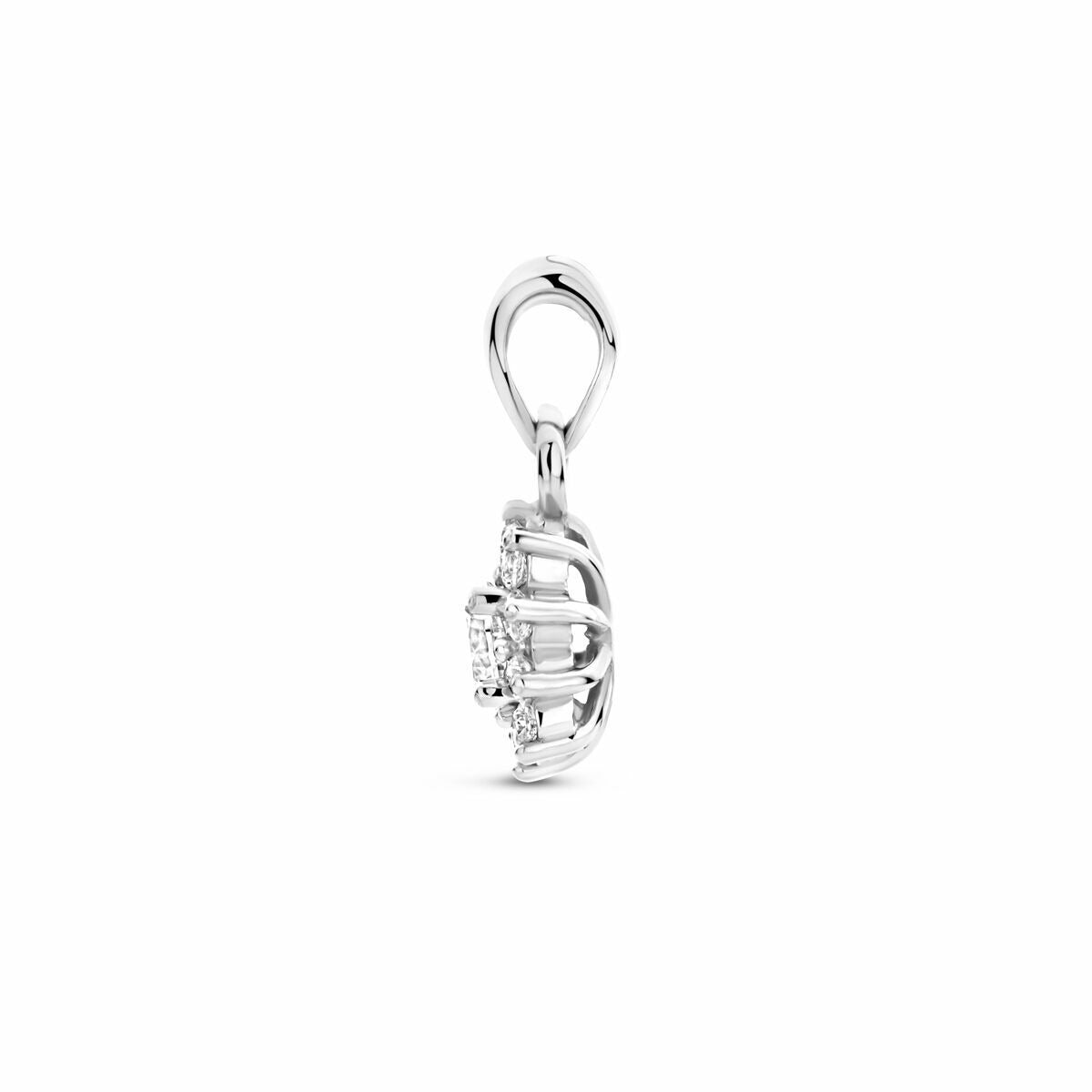 Gerhodineerd 925 Zilveren Hanger met Zirkonia voor Dames