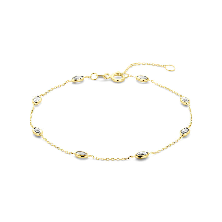 14k Geelgouden armband met zirkonia