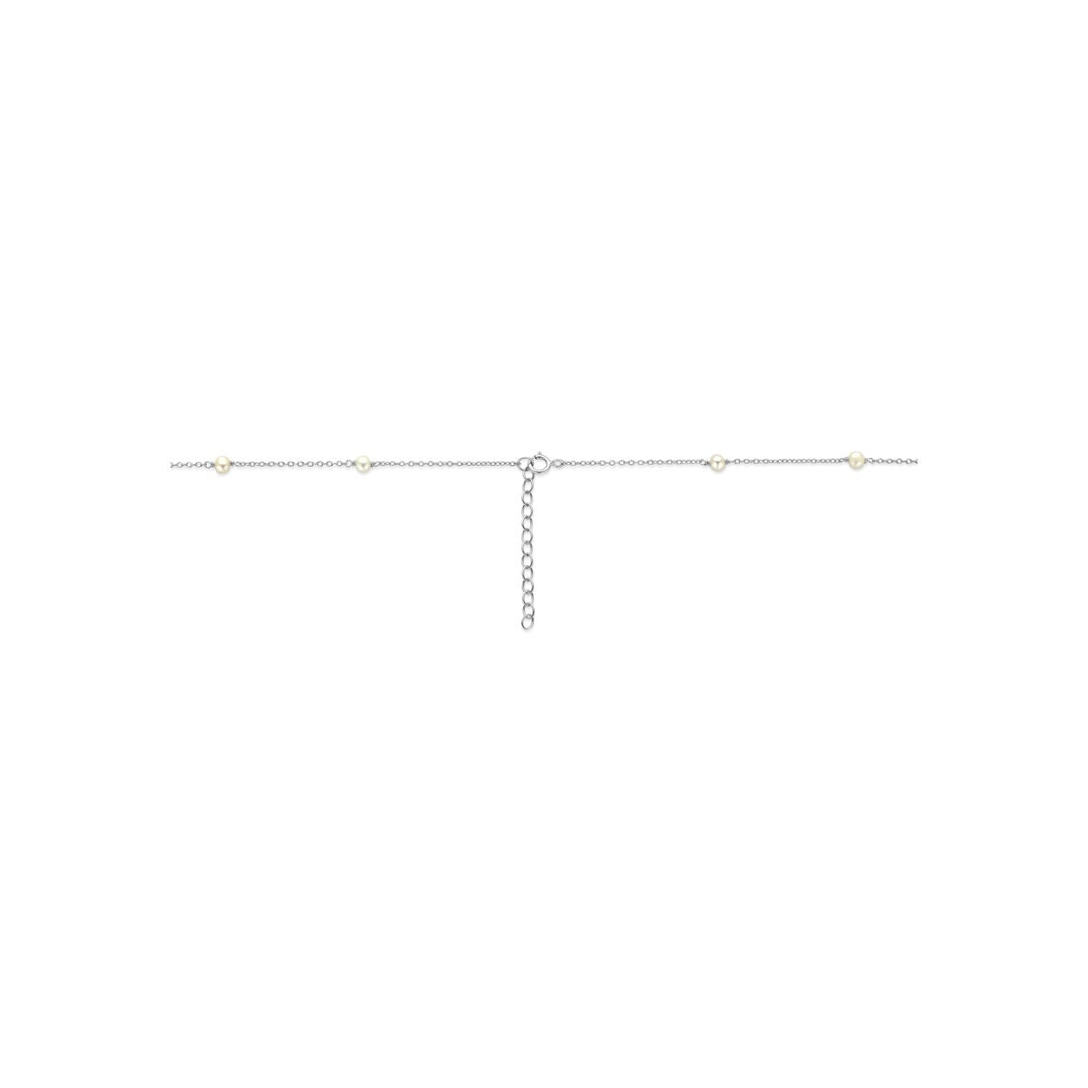 Gerhodineerd 925 zilveren collier met parels