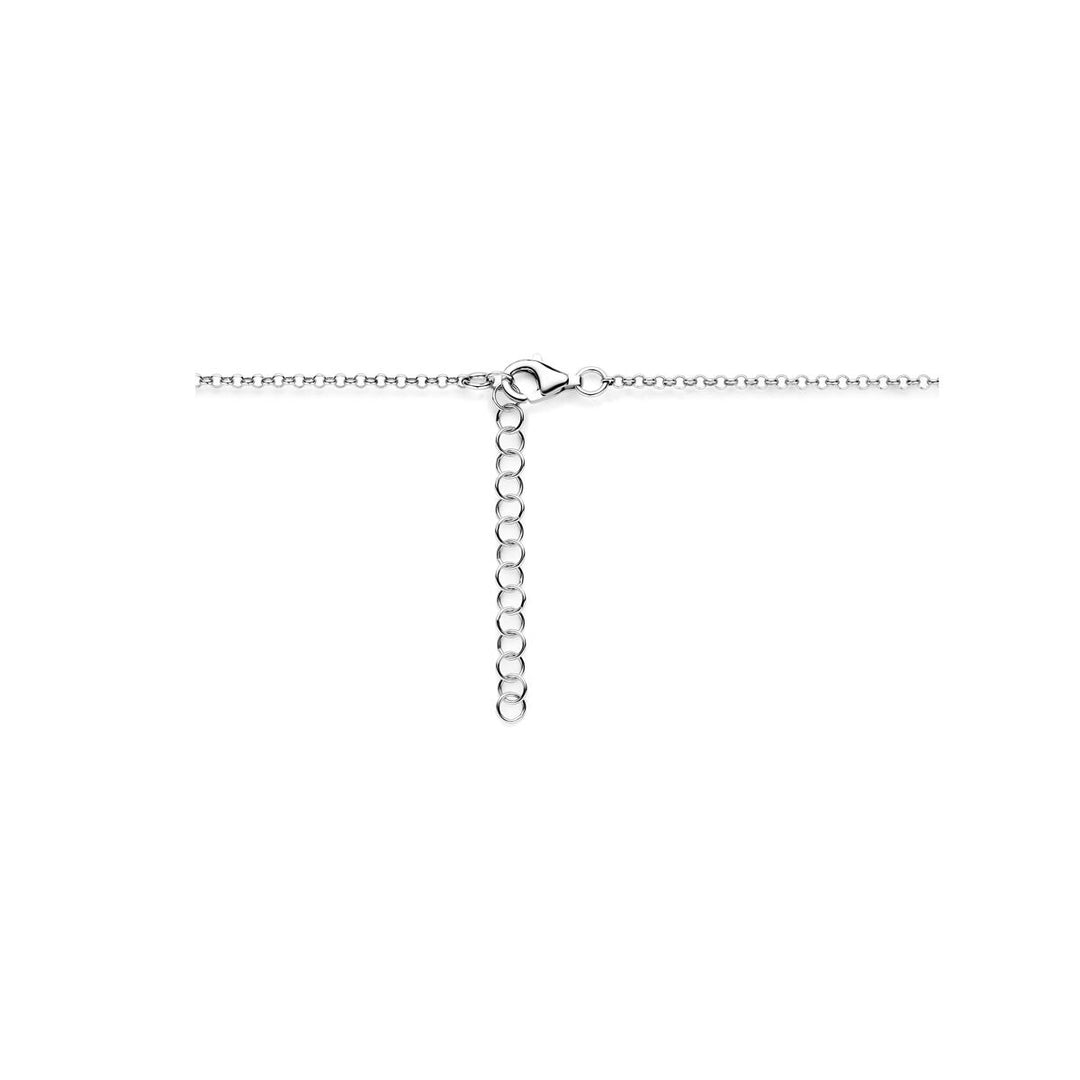 Zilveren ketting met hartje – gerhodineerd 925 zilver 41 + 4 cm