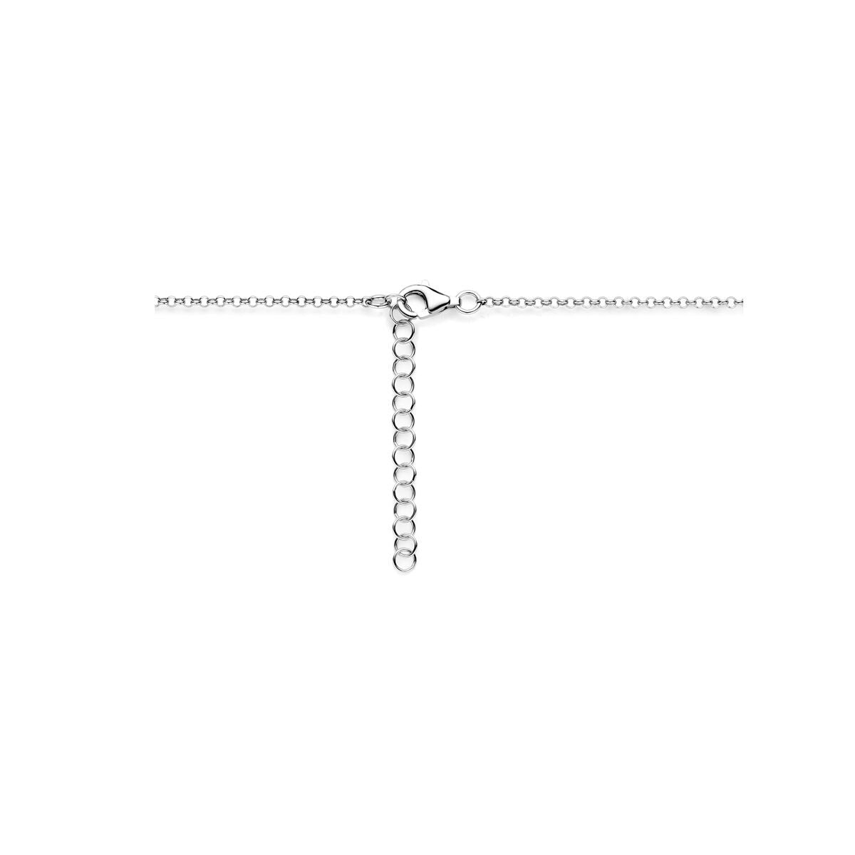 Zilveren ketting met hartje – gerhodineerd 925 zilver 41 + 4 cm