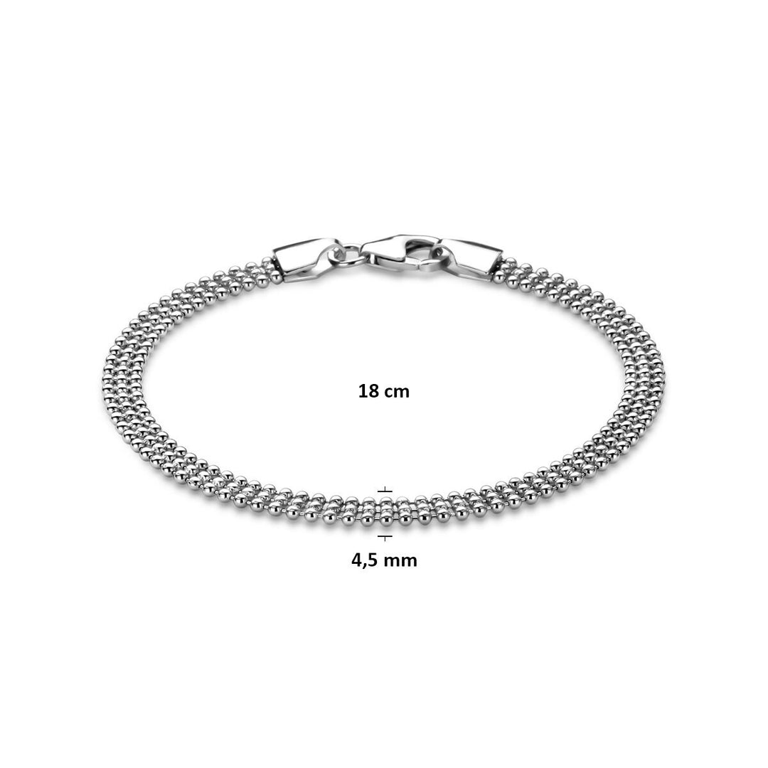 Zilveren dames armband – Gerhodineerd 925 zilver 4,5 mm 18 cm
