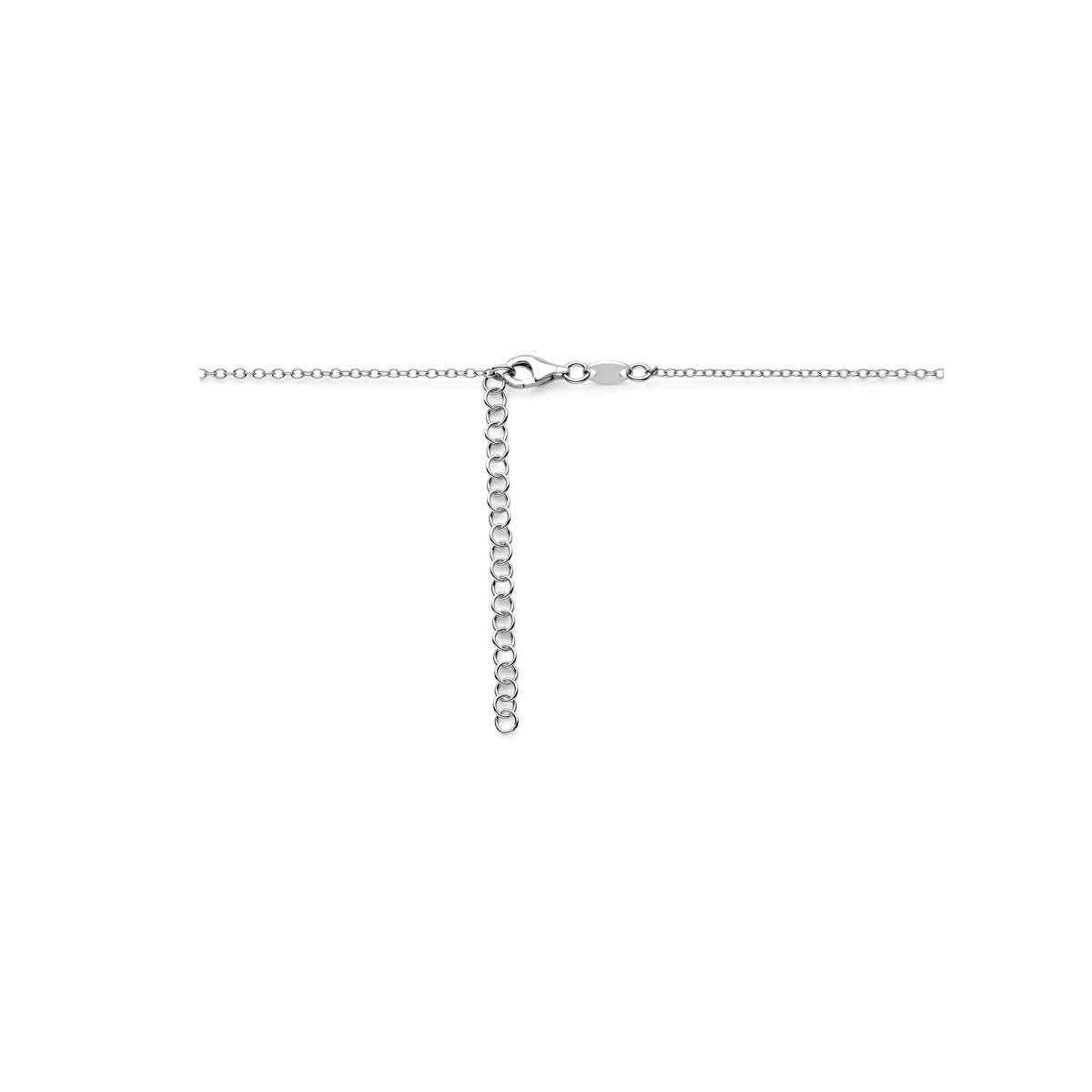 necklace heart 40 + 5 cm silver rhodium plated