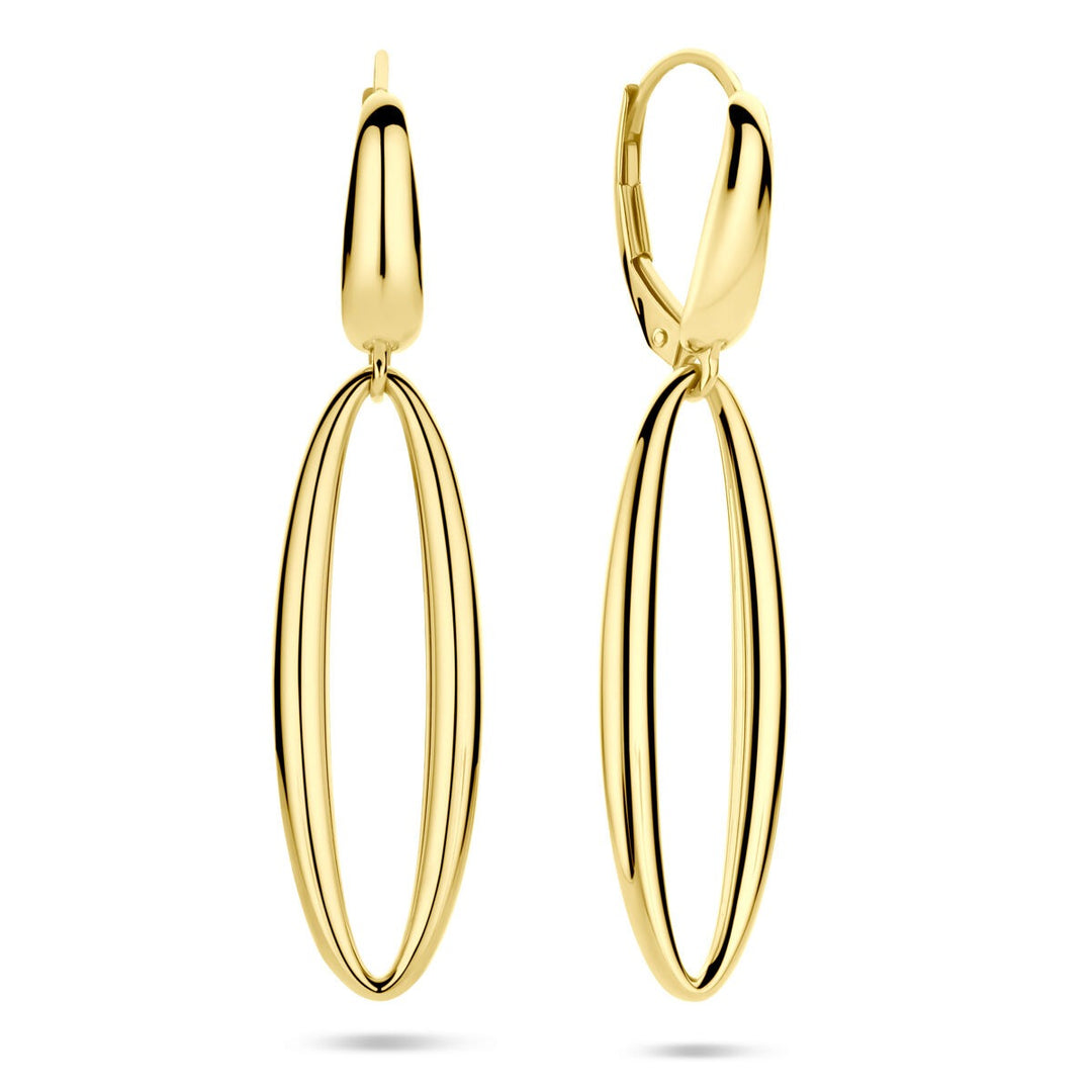 Gouden oorhangers dames – 14k geelgoud 42 mm lang