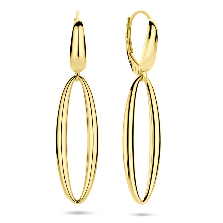 Gouden oorhangers dames – 14k geelgoud 42 mm lang
