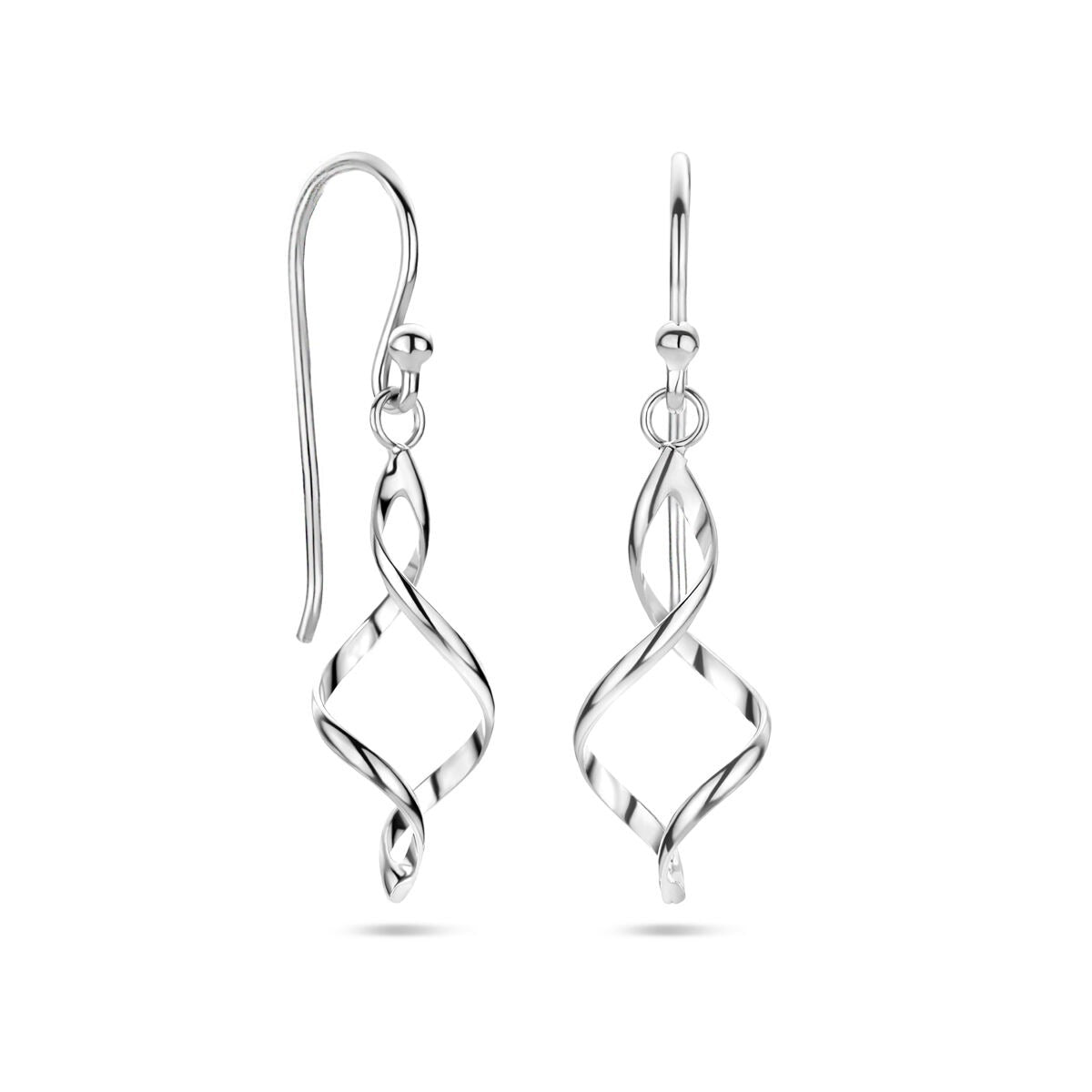 earrings French hook silver rhodium plated