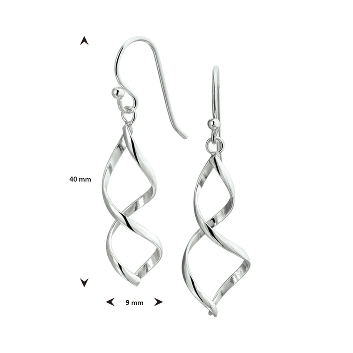 Zilveren oorhangers – gerhodineerd 925, 40 mm