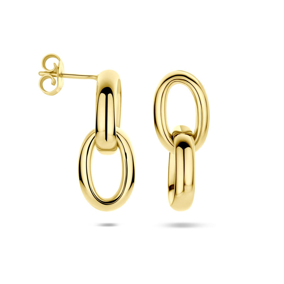 Gouden oorhangers 14k geelgoud 24 mm