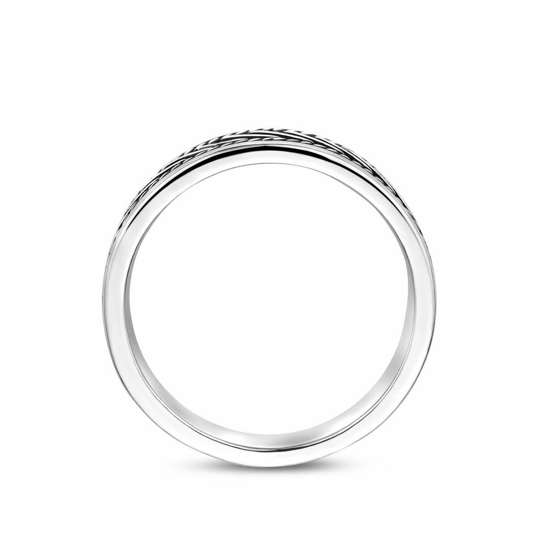 Zilveren herenring geoxideerd – 10mm breed