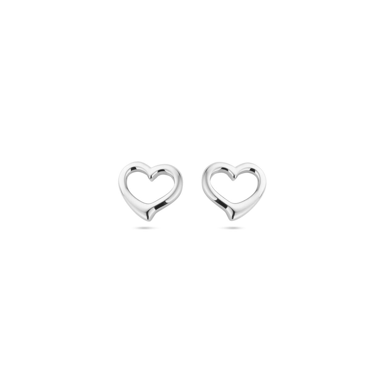 Zilveren dames oorknoppen met hart – gerhodineerd 7.5 mm