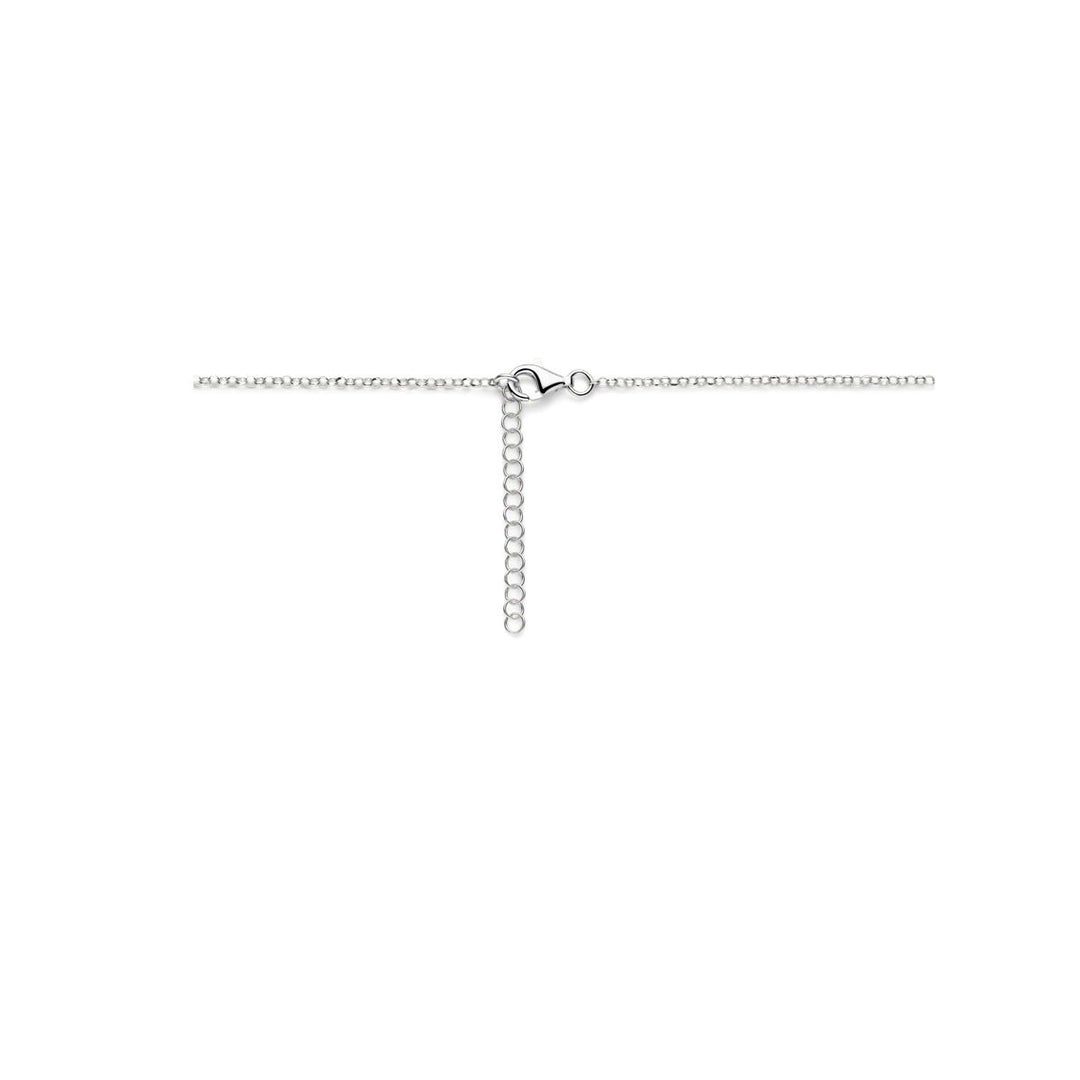 Zilveren collier gerhodineerd 925 met druppelvormige hanger – 42 + 5 cm