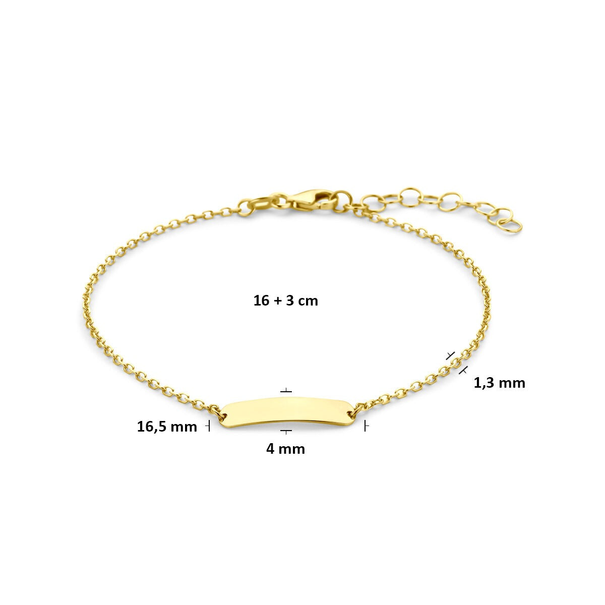 9k Geelgouden graveerarmband