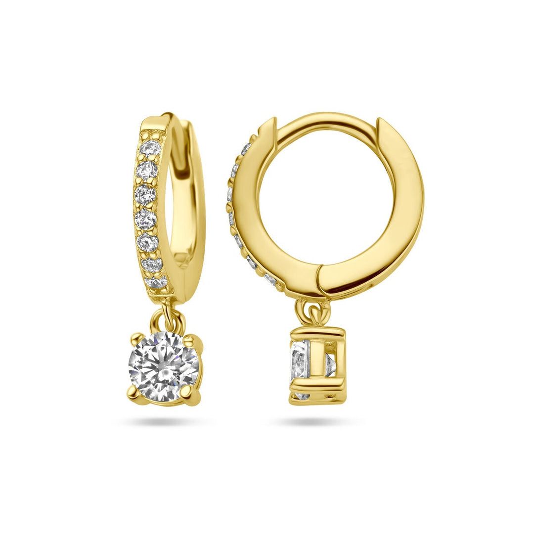 Ohrhänger Zirkonia 1 Mikron Silber vergoldet (gelb)