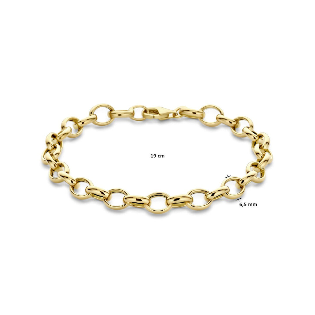 14k geelgouden armband met fantasie schakel – elegantie met karakter