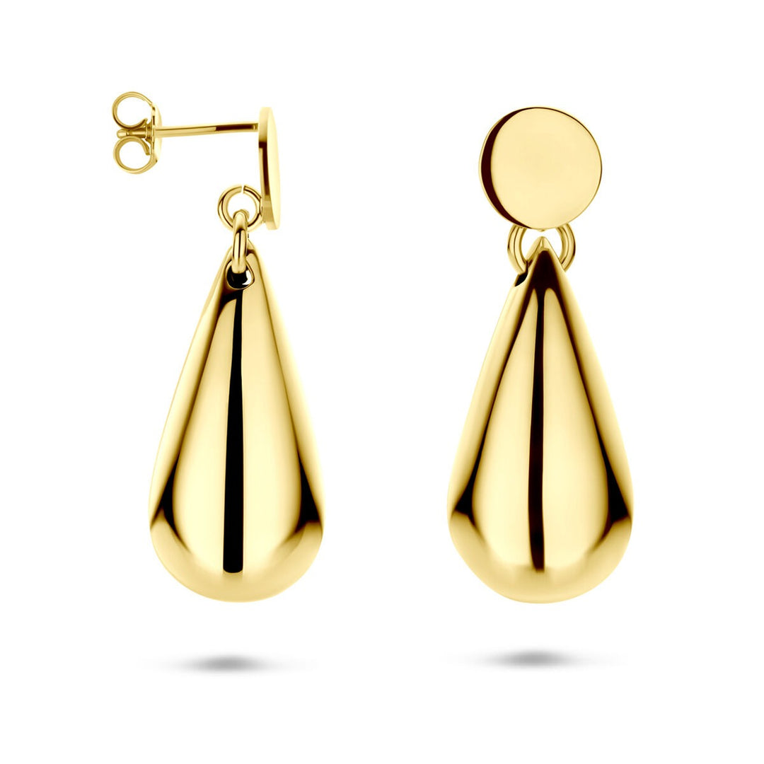 Verguld zilveren oorhangers druppelvorm – 41 mm