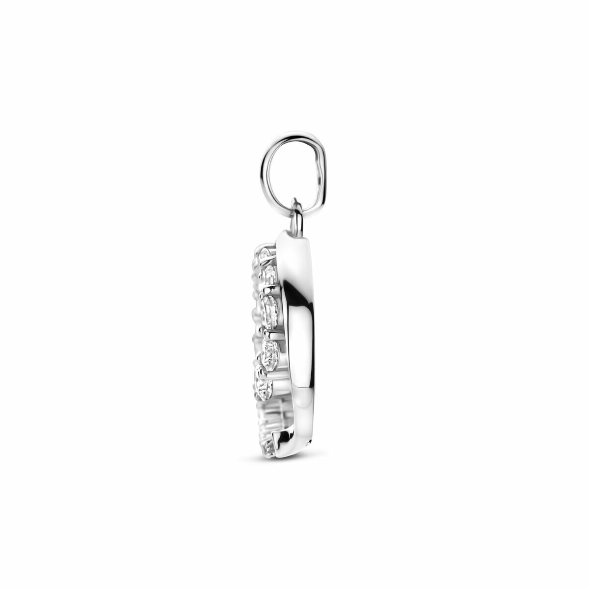 Zilveren hanger met zirkonia in entourage zetting 20 mm