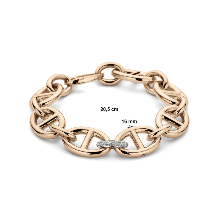 Armband Marinediamant 0,34 ct g vsi 16 mm 20,5 cm 18K Bicolor-Gold Rosé/Weiß