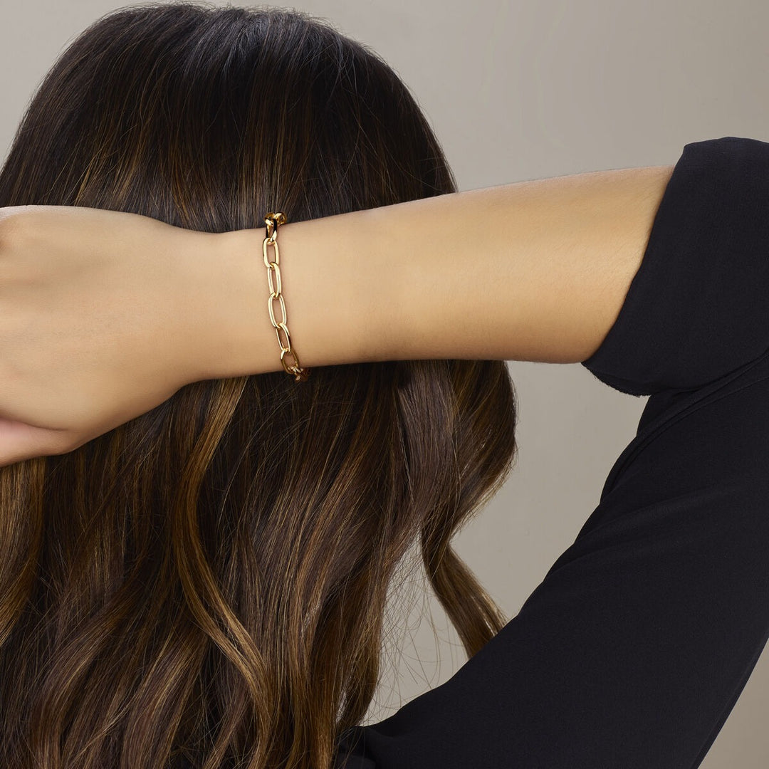 14k Geelgouden armband met draadschakels – 7 mm