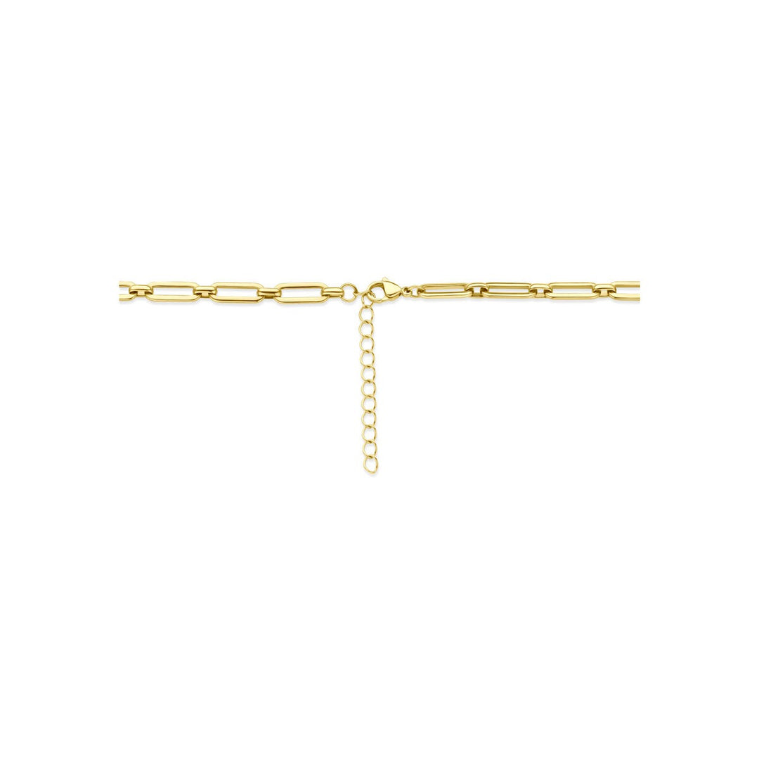 Stalen dames collier met goudkleurige plating – 40 tot 45 cm