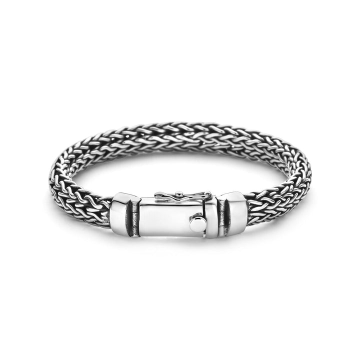 Geoxideerde 925 Zilveren Vossestaart Armband 9 mm