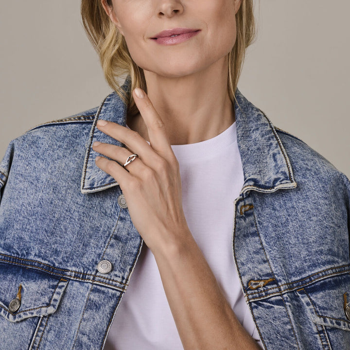 Gerhodineerd zilveren dames ring – 6 mm breed