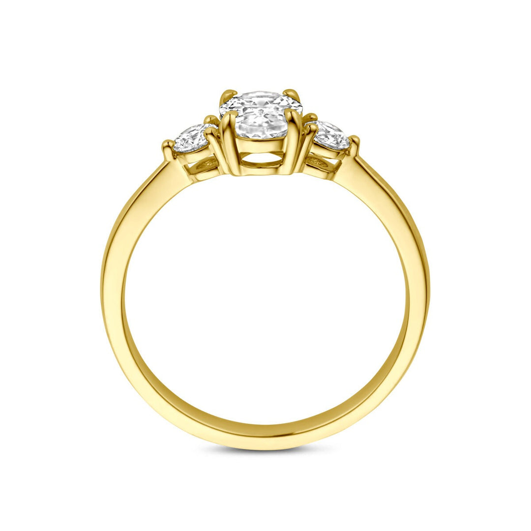 14k gouden damesring met zirkonia – 7 mm