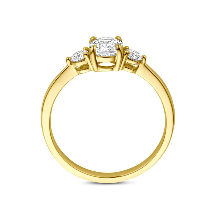 14k gouden damesring met zirkonia – 7 mm