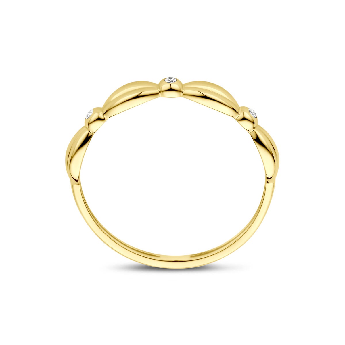 Gouden damesring met zirkonia – 14k geelgoud