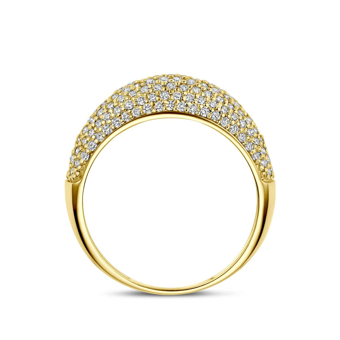 14k Geelgouden ring met lab grown diamant