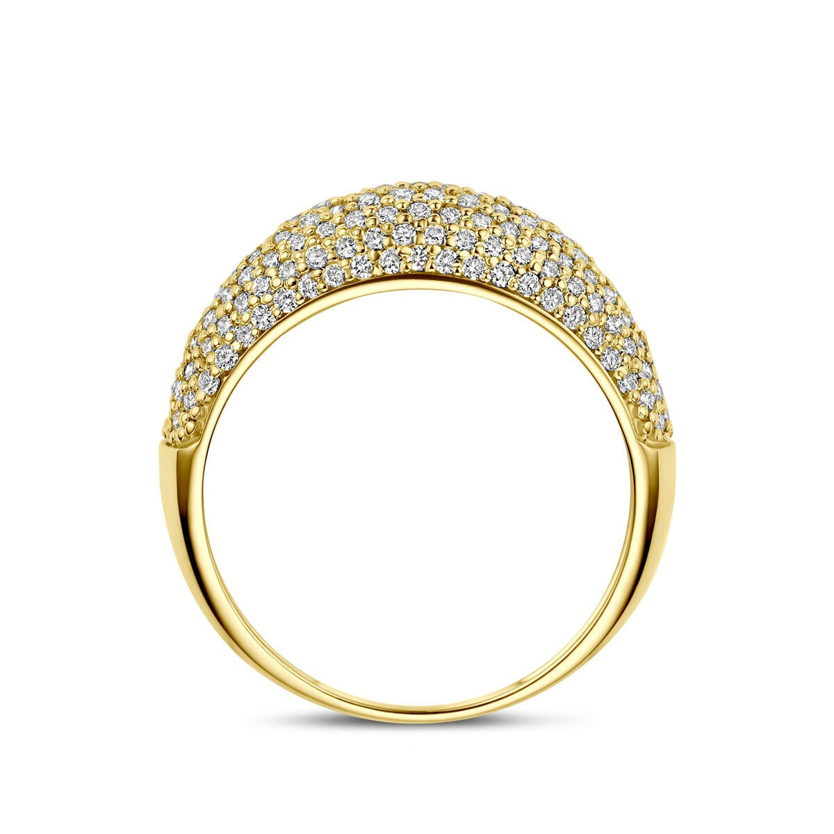 14k Geelgouden ring met lab grown diamant