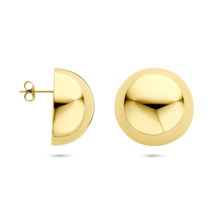 Stalen oorknoppen met goudkleurige plating – 25 mm