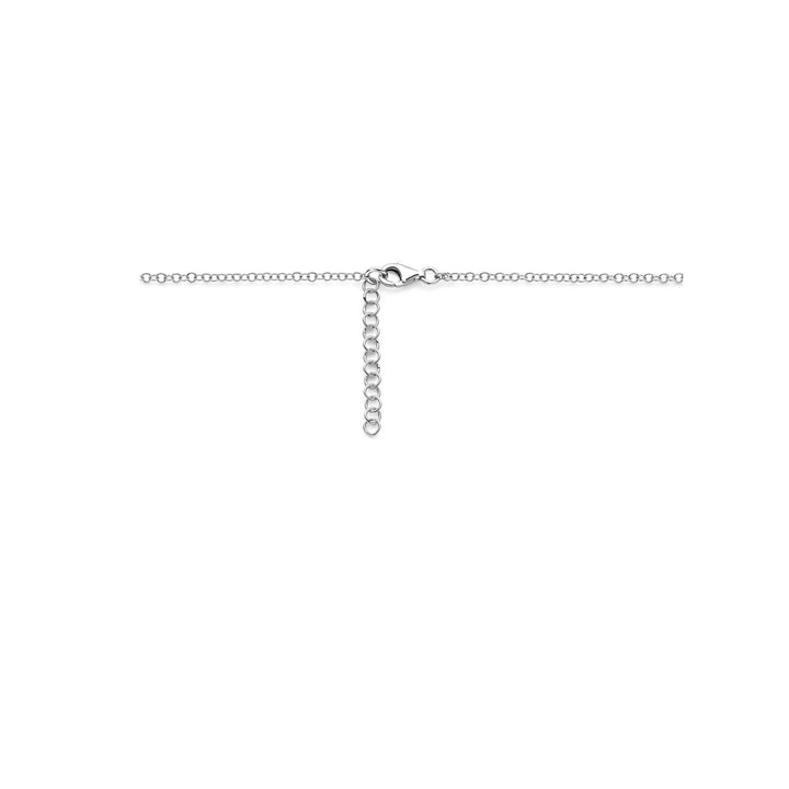 Gerhodineerd zilveren damescollier met glanzende schakels