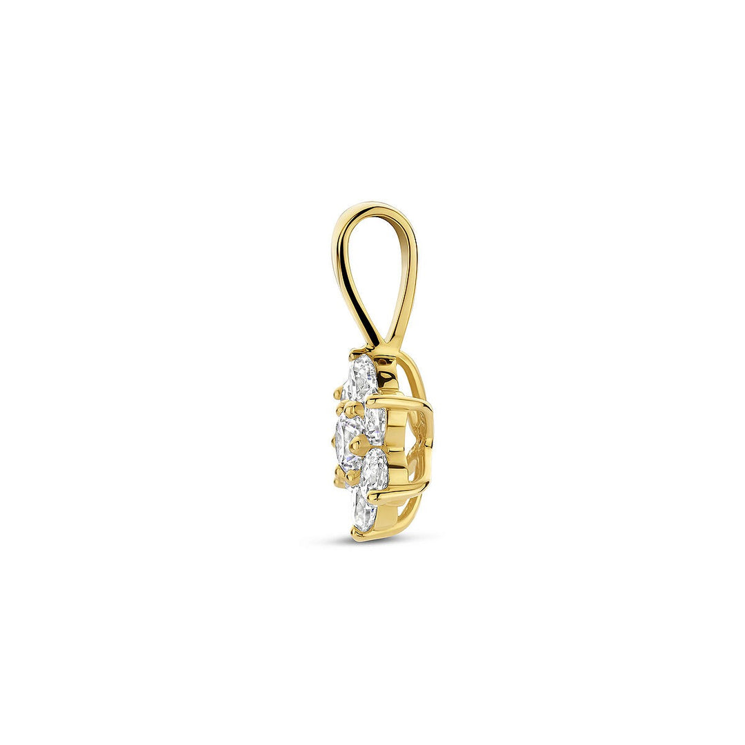 9k Geelgouden hanger met pavé zirkonia