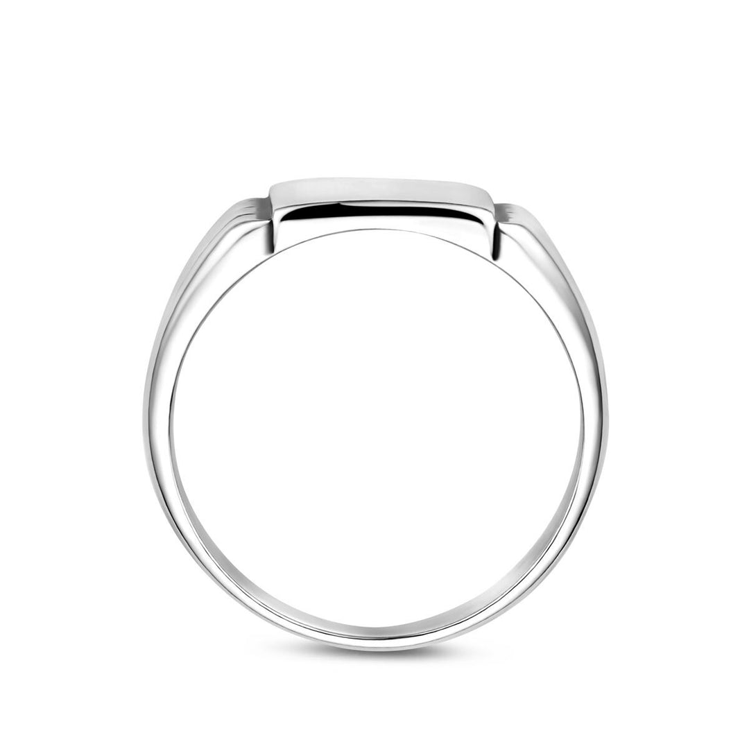 Zilveren heren graveerring geoxideerd – 13x11,5mm