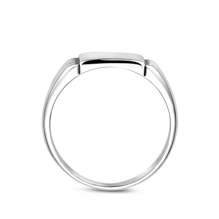 Zilveren heren graveerring geoxideerd – 13x11,5mm
