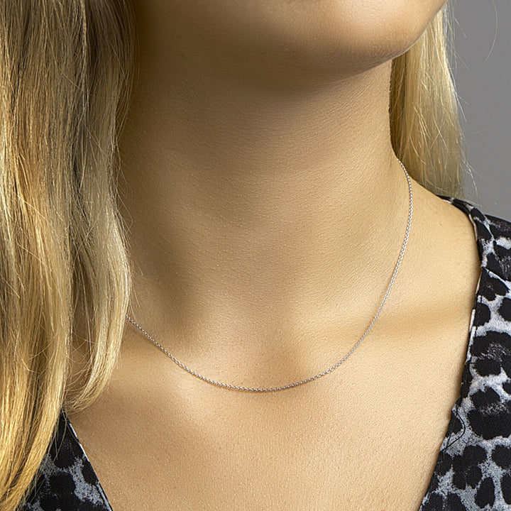 Zilveren Ketting Anker Plat Gerhodineerd 42 cm