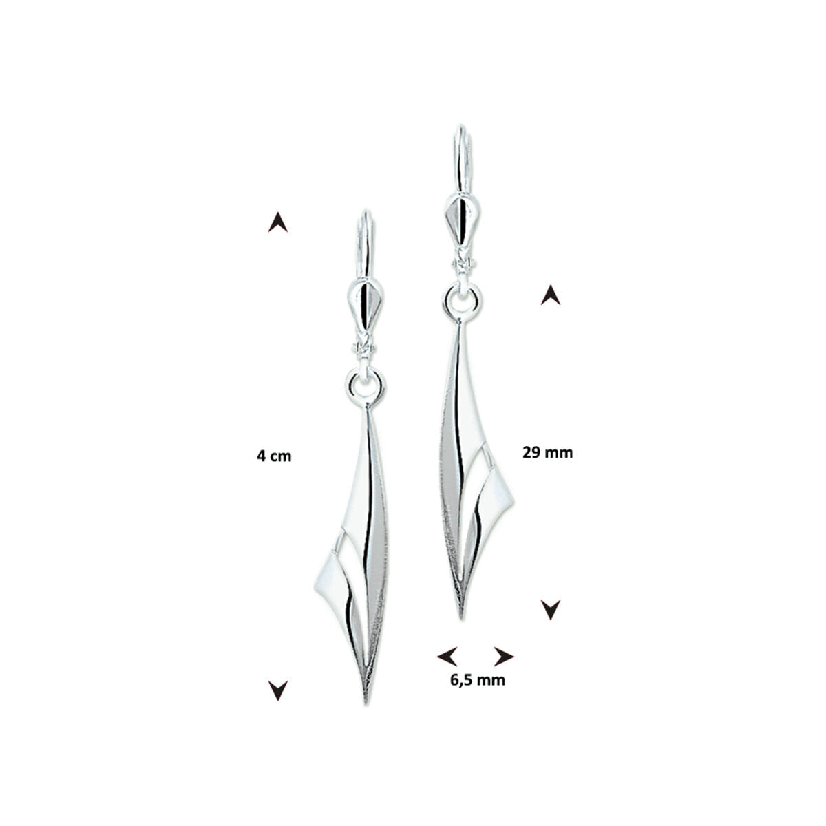 earrings brisur hook silver white