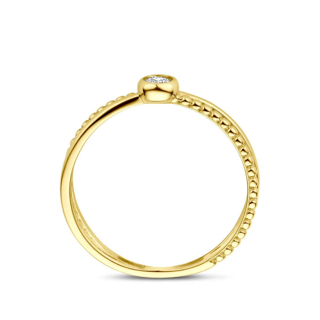 Gouden damesring met zirkonia – 14k geelgoud