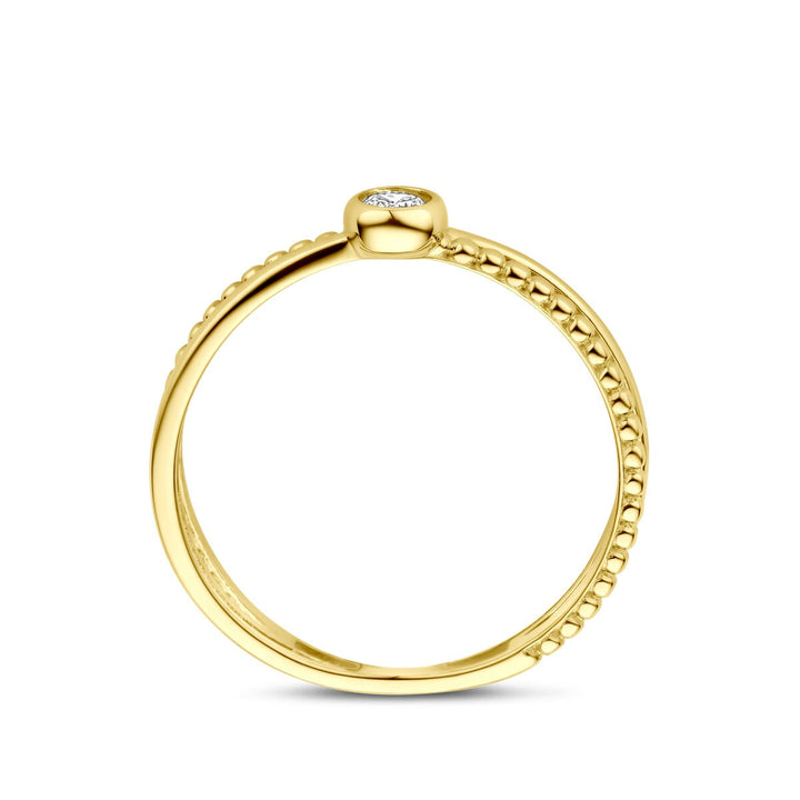 Gouden damesring met zirkonia – 14k geelgoud