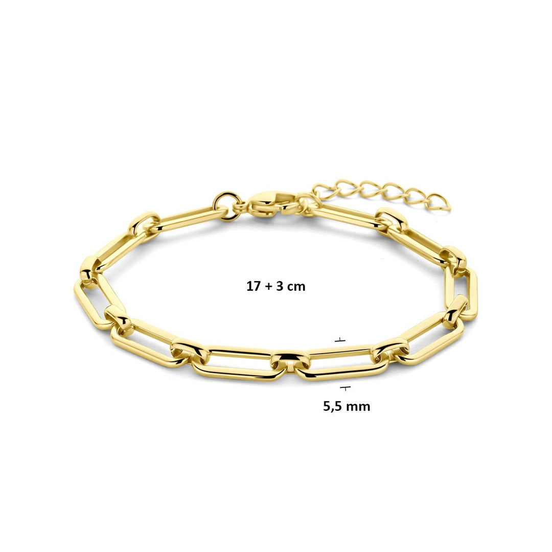 Stalen dames armband met goudkleurige plating – 17 tot 20 cm