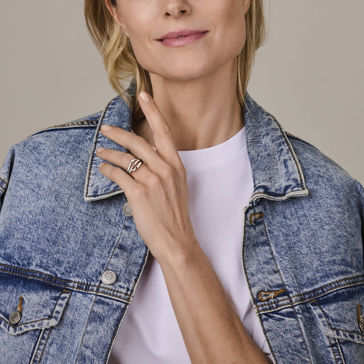 Gerhodineerd zilveren dames ring – 11 mm breed