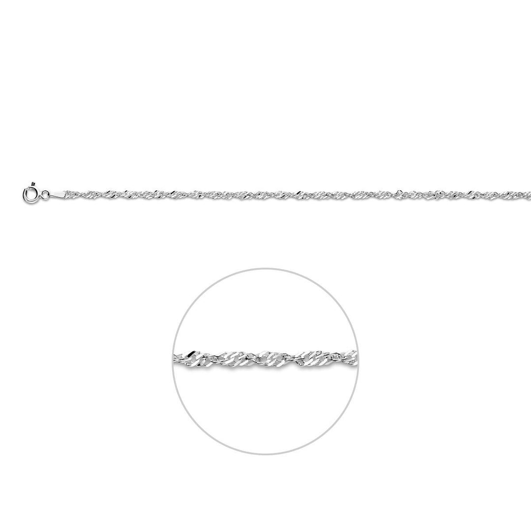 Zilveren enkelbandje met Singapore schakel – elegant zomers detail